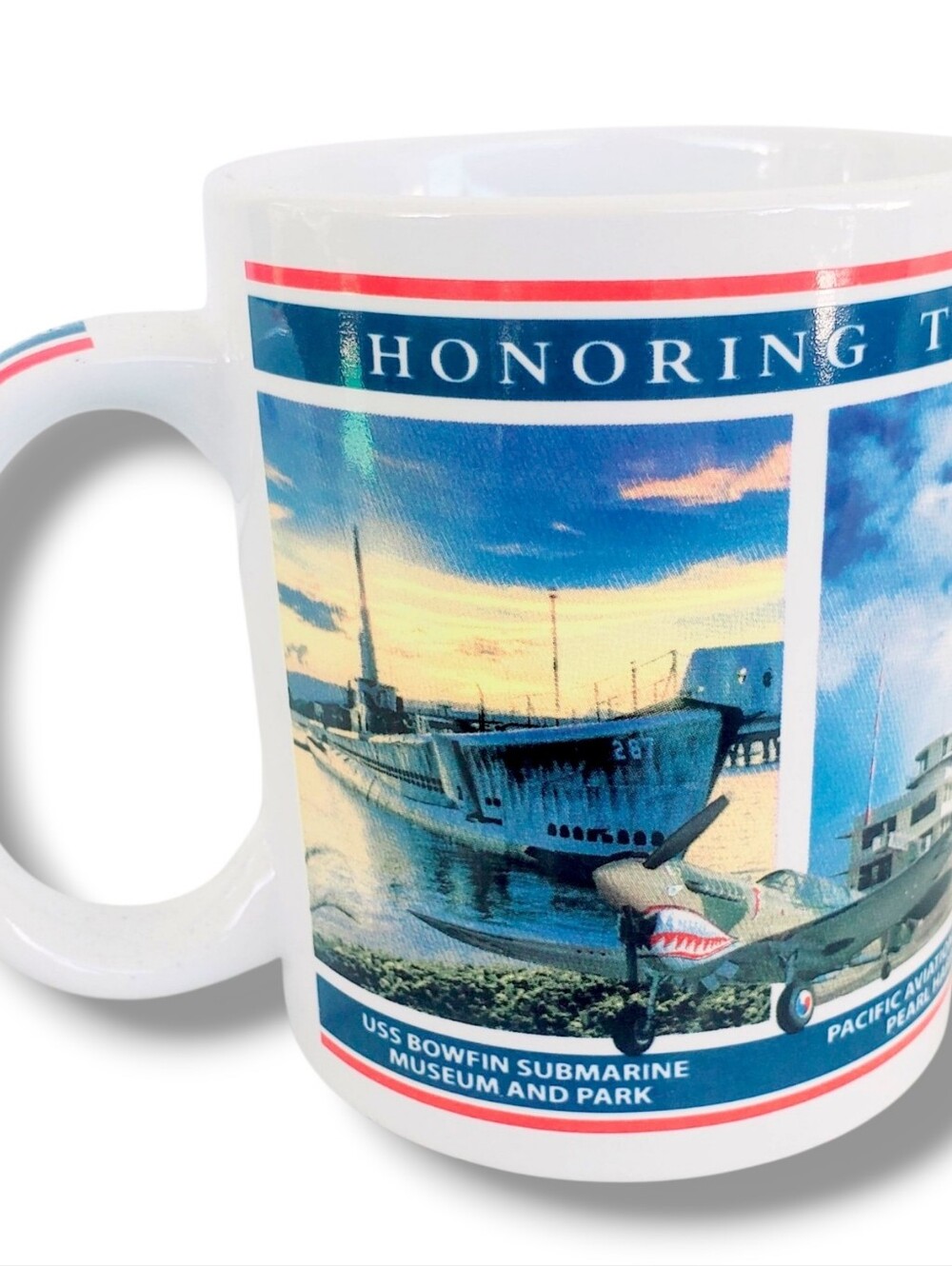 Pearl Harbor Memorials Coffee Mug USS Arizona Missouri Hawaii WWII 11oz Cup C51